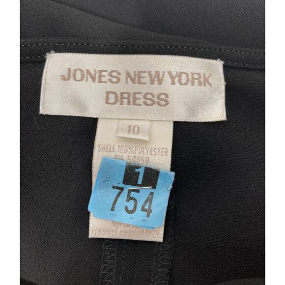 Jones New York Little Black Dress Draped Neck Sleeveless Size 10 - Picture 7 of 8